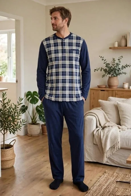 Çift Kaplan 8219 Erkek Uzun Kol Pijama Takımı