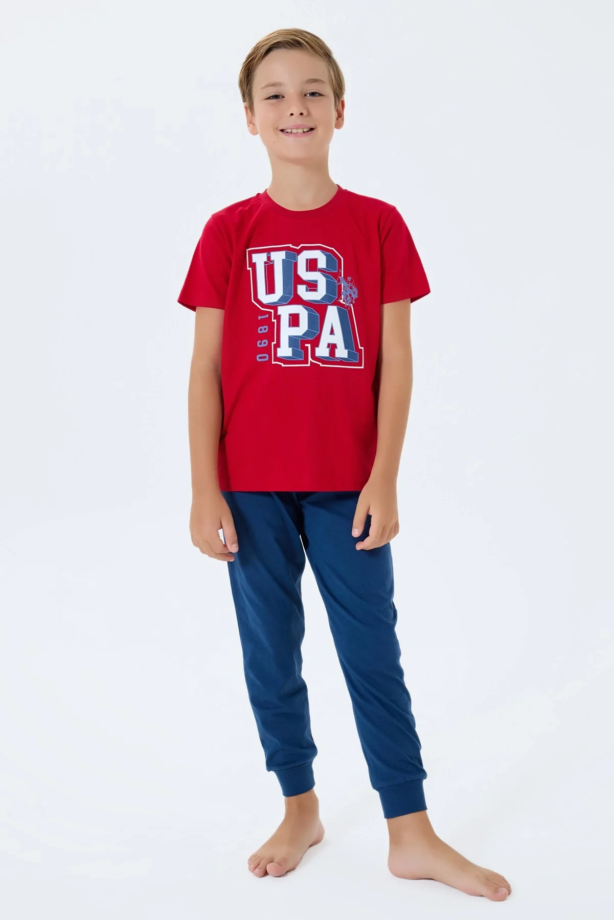 US Polo 2410-4 Erkek Çocuk Pijama Takım görsel 3
