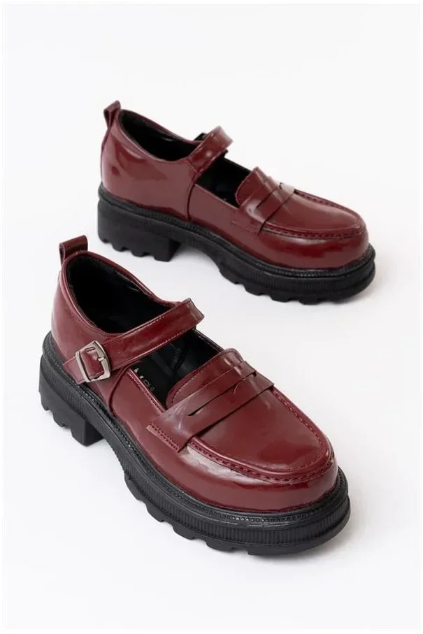 Kadın Rugan Loafer Ayakkabı Ayakkabı Tabanlı Yüksek Casual Rahatlatıcı