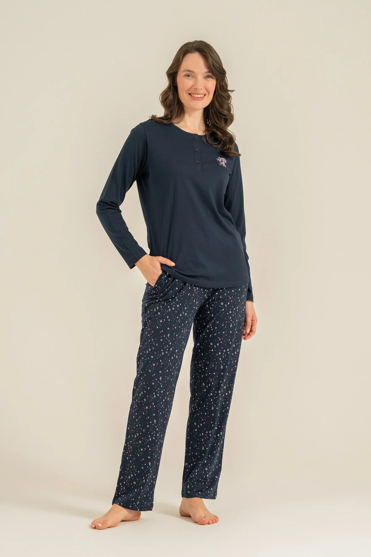 Arnetta Ar3775-S Kadın Uzun Kollu Pijama Takım görsel 3