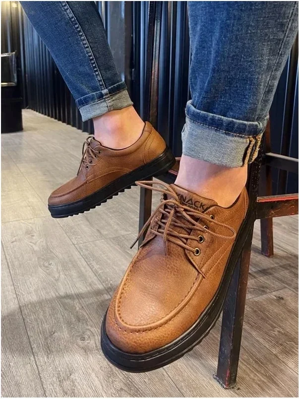 Erkek Ayakkabı Ayakkabı Bağcıklı Resmi Klasik Cilt Casual Dengeli görsel 3
