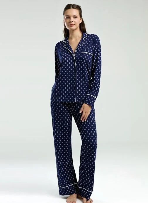 Pierre Cardin Pc8950-S Kadın Gömlek Pijama Takım görsel 3