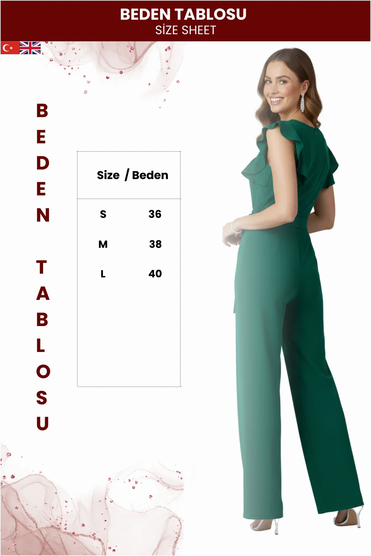 Kadın Kuşaklı Krep Tulum görsel 3