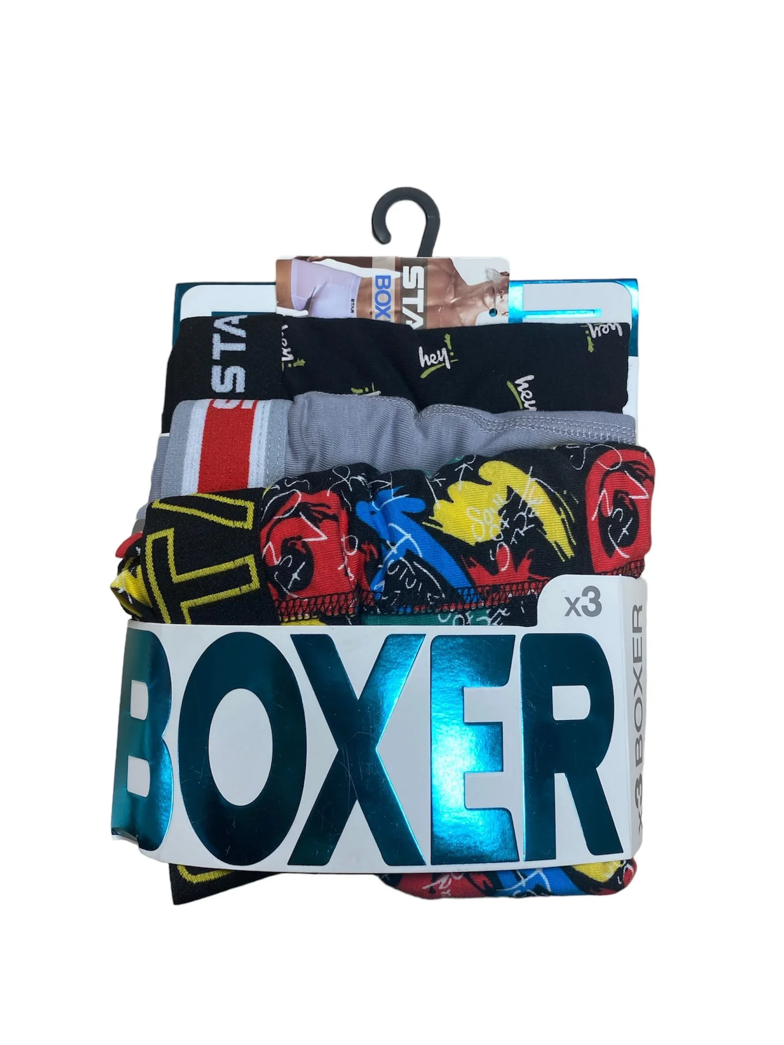 Star 105 Desenli Jakar Erkek 3'lü Kemer Boxer görsel 4