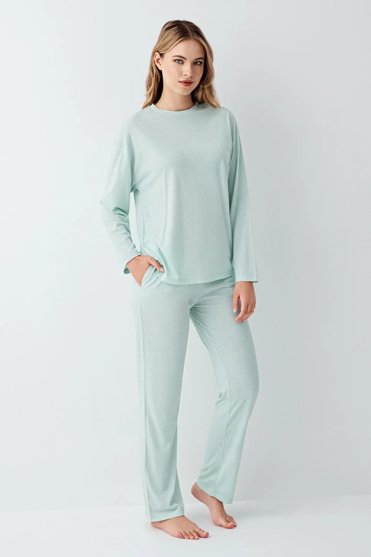 Arnetta 3407-S Kadın Uzun Kol Pijama Takım görsel 3