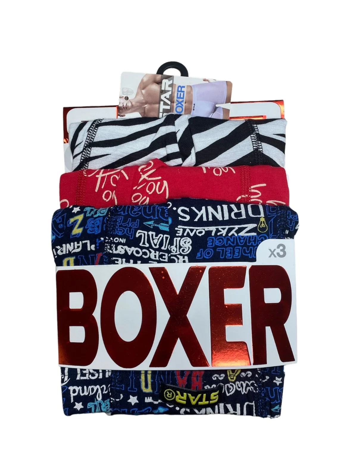 Star 106 Desenli Pamuklu Kemer Likralı 3'Lü Boxer görsel 4