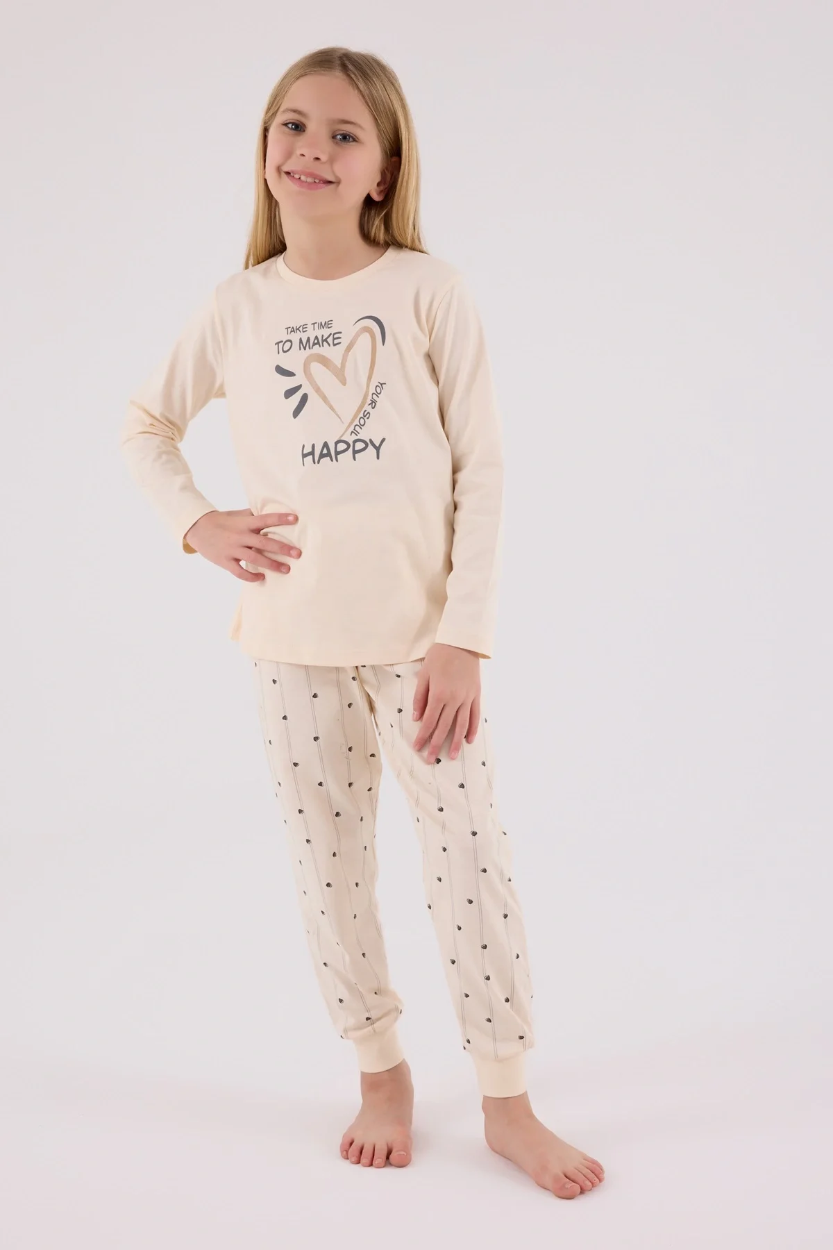 Arnetta 3434-G Kız Çocuk Uzun Kol Pijama Takım görsel 2