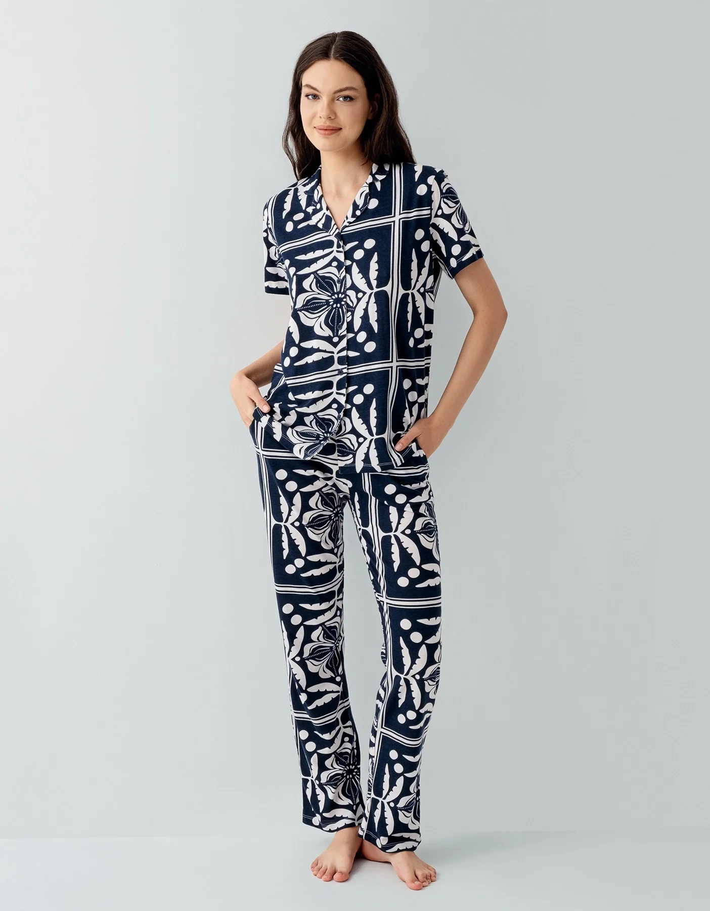 Arnetta 3567-S Kadın Gömlek Pijama Takım görsel 2