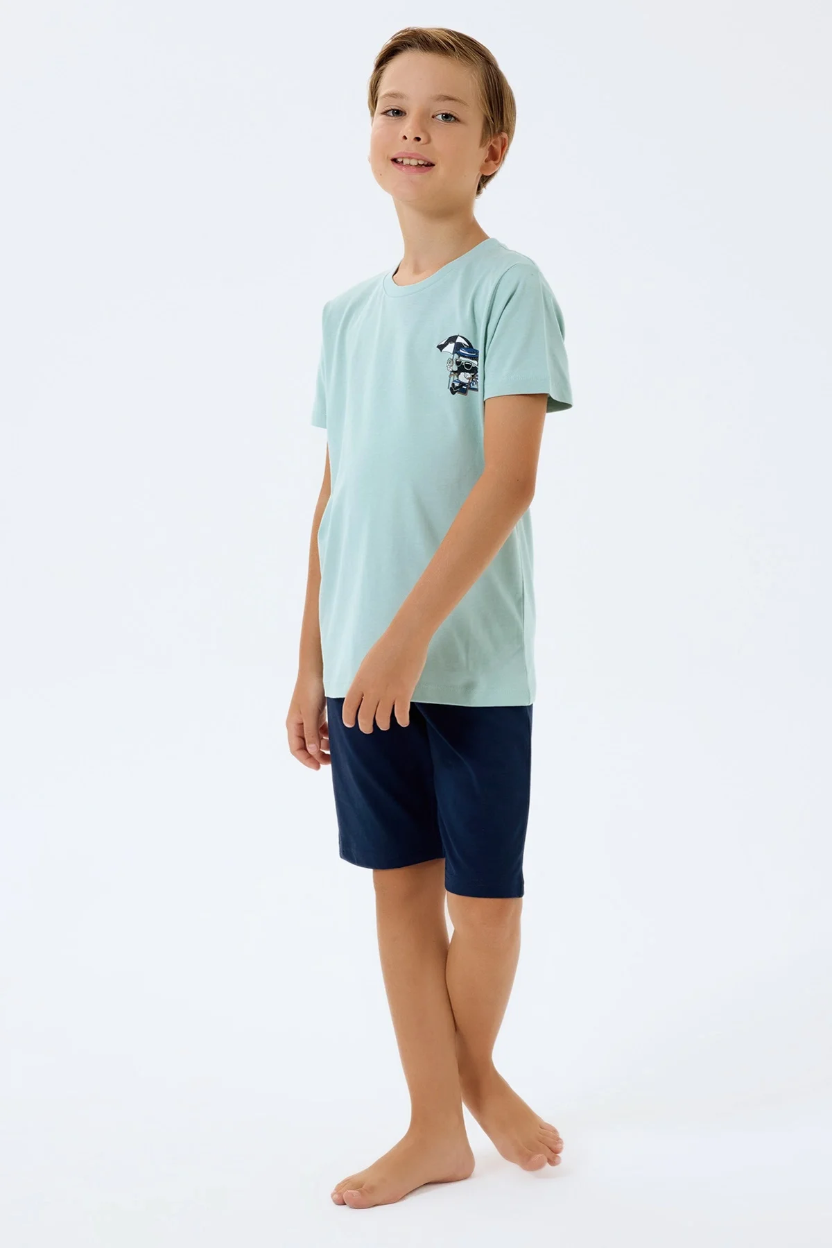 RolyPoly 3813-G Erkek Çocuk Kısa Kol Pijama Takımı