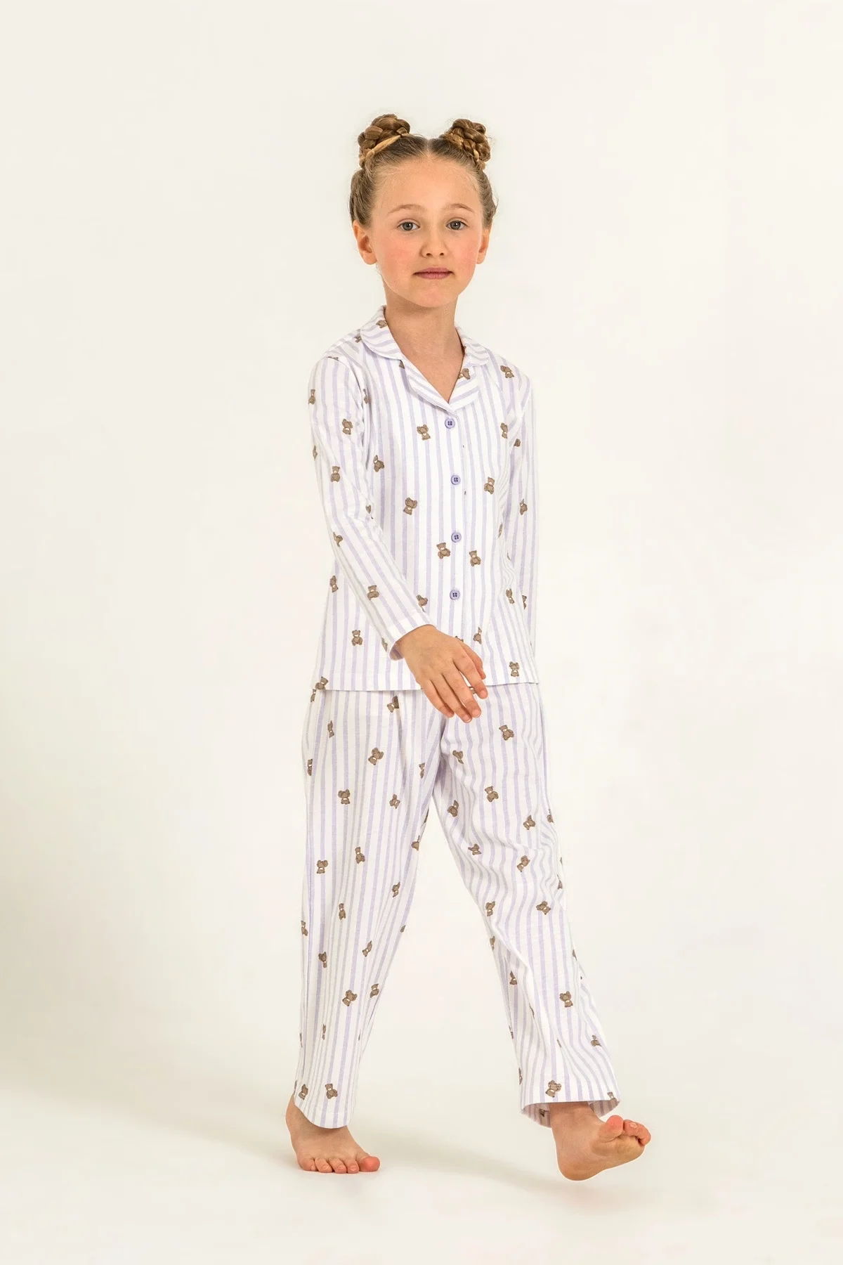 Rolypoly Rp3913-G Kız Çocuk Gömlek Pijama Takım görsel 3