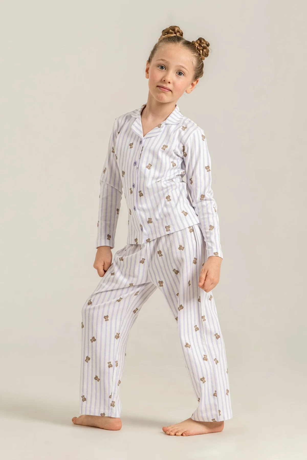 Rolypoly Rp3913-G Kız Çocuk Gömlek Pijama Takım görsel 6
