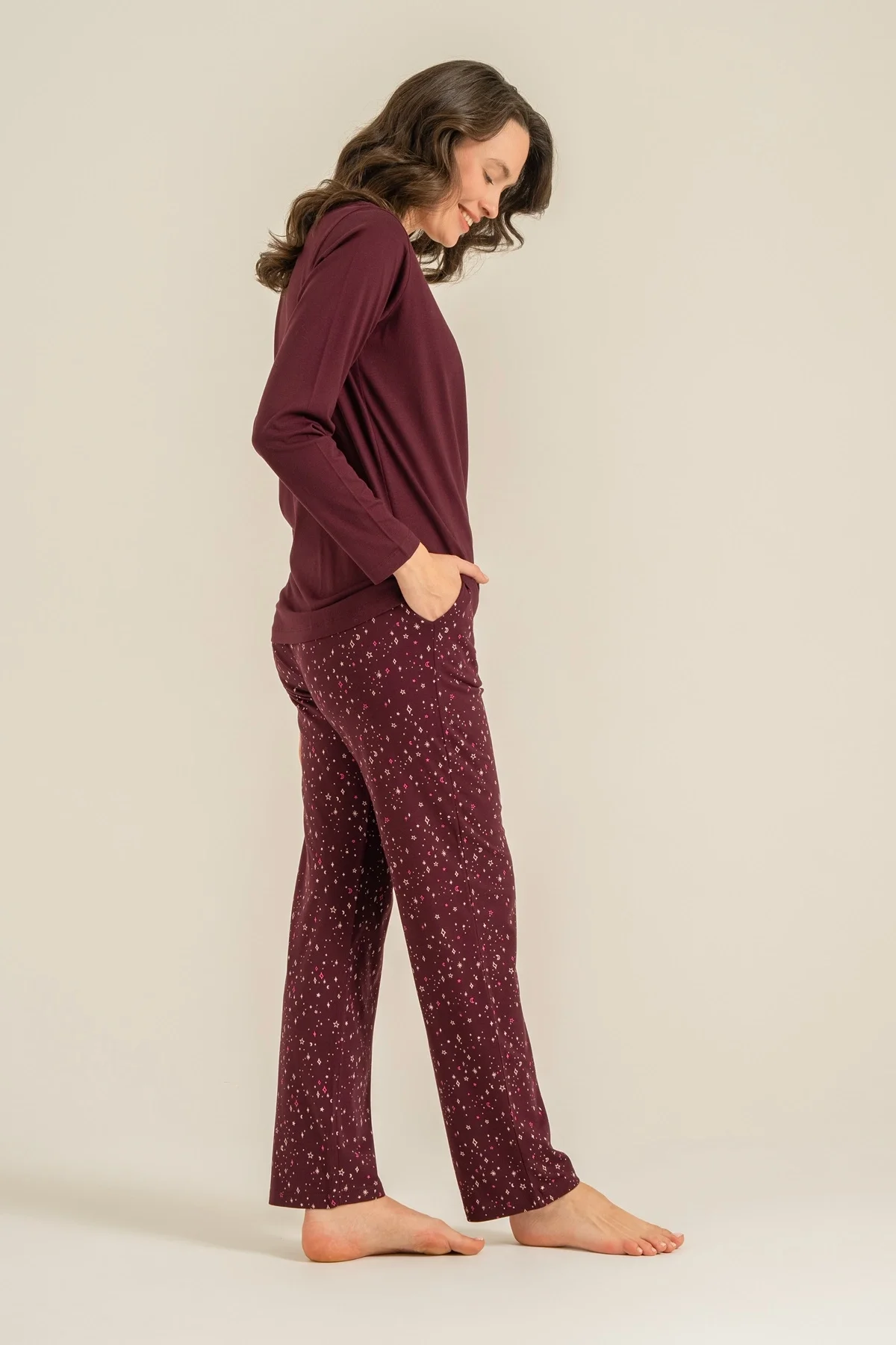 Arnetta Ar3774-S Kadın Uzun Kollu Pijama Takım görsel 4