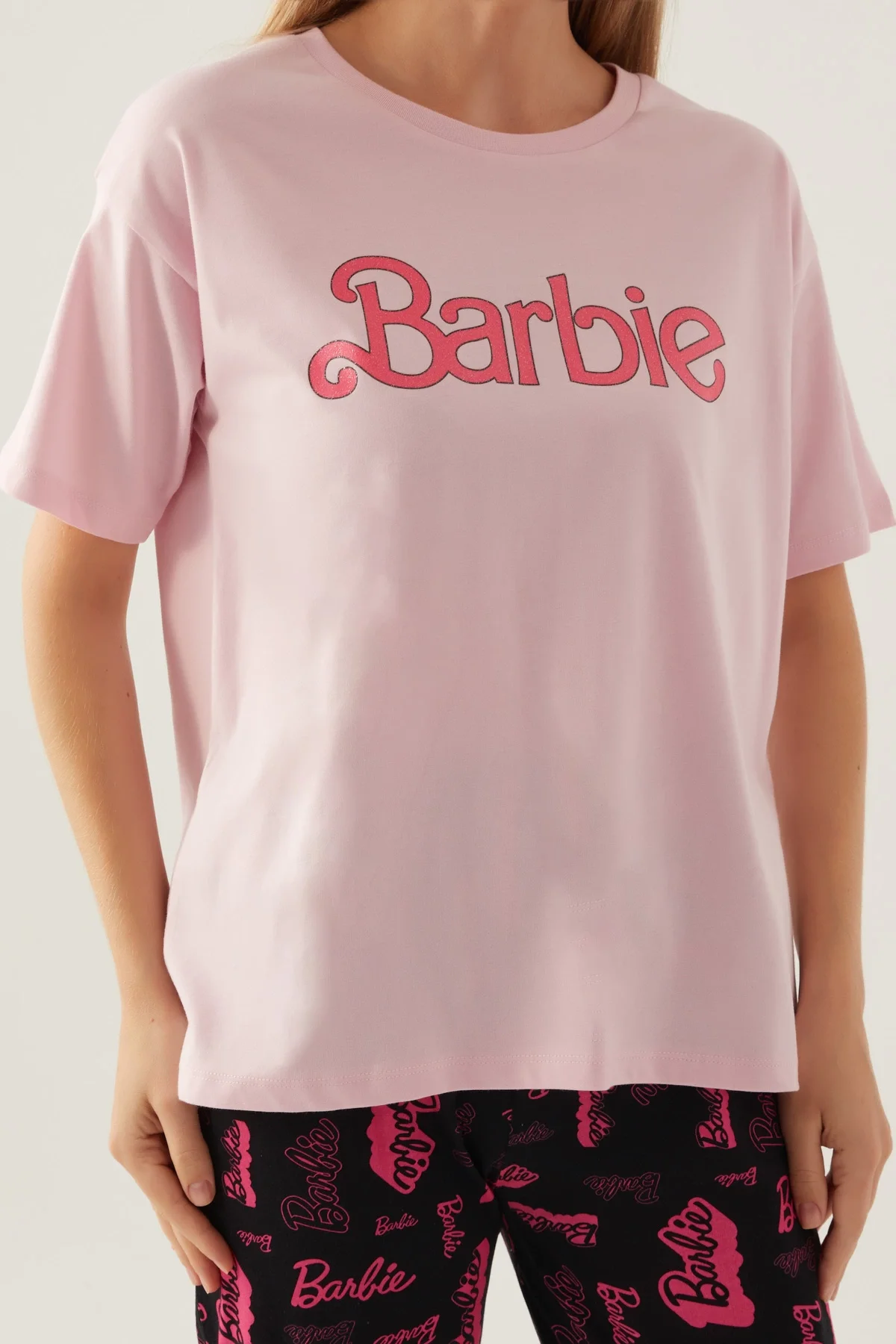 Barbie L1704-S Kadın Kısa Kol Pijama Takımı görsel 5