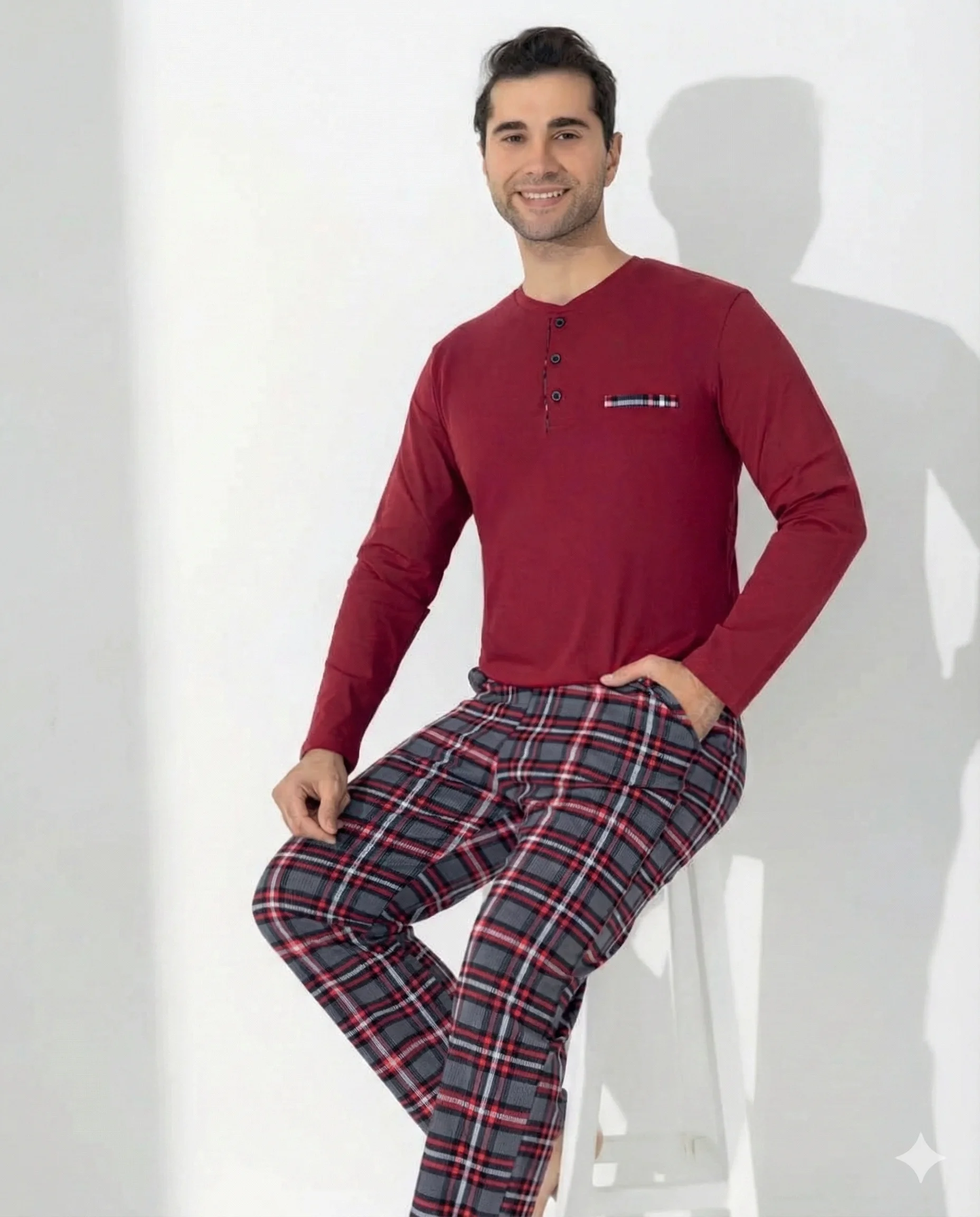 Boyraz 0406 Erkek Uzun Kol Pijama Takımı