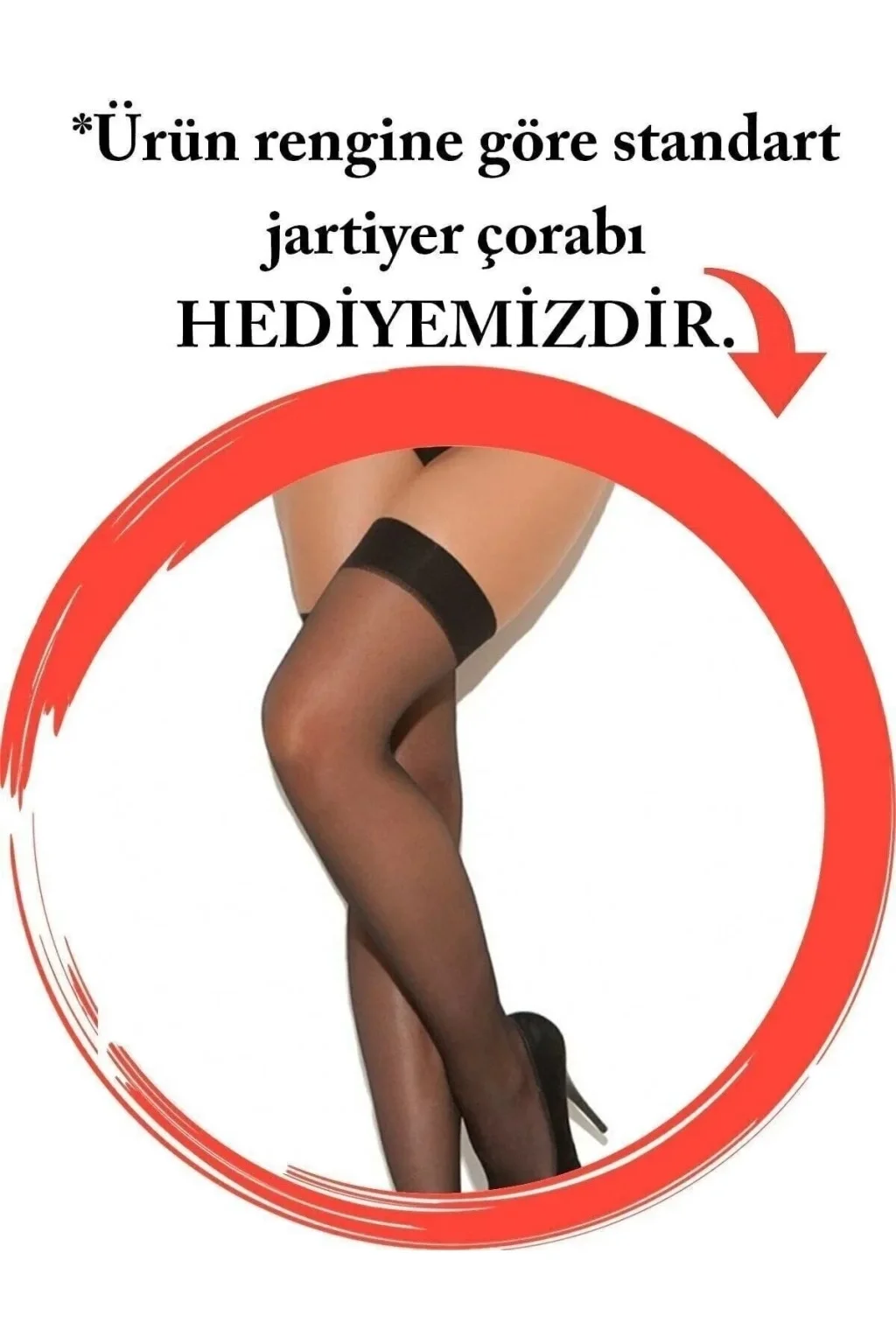Kırmızı Özel Bölgesi Açık Dantelli Jartiyerli Gecelik TM1269 görsel 4