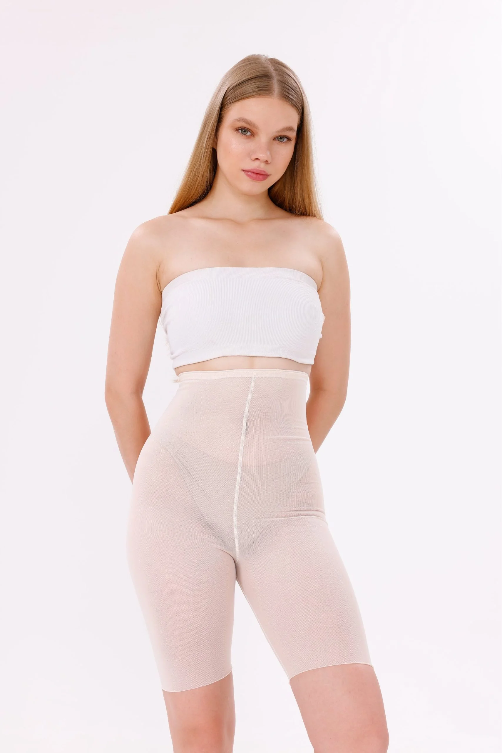Freshness 0007 Lazer Kesim Tül Yüksek Bel Şort Korse görsel 8
