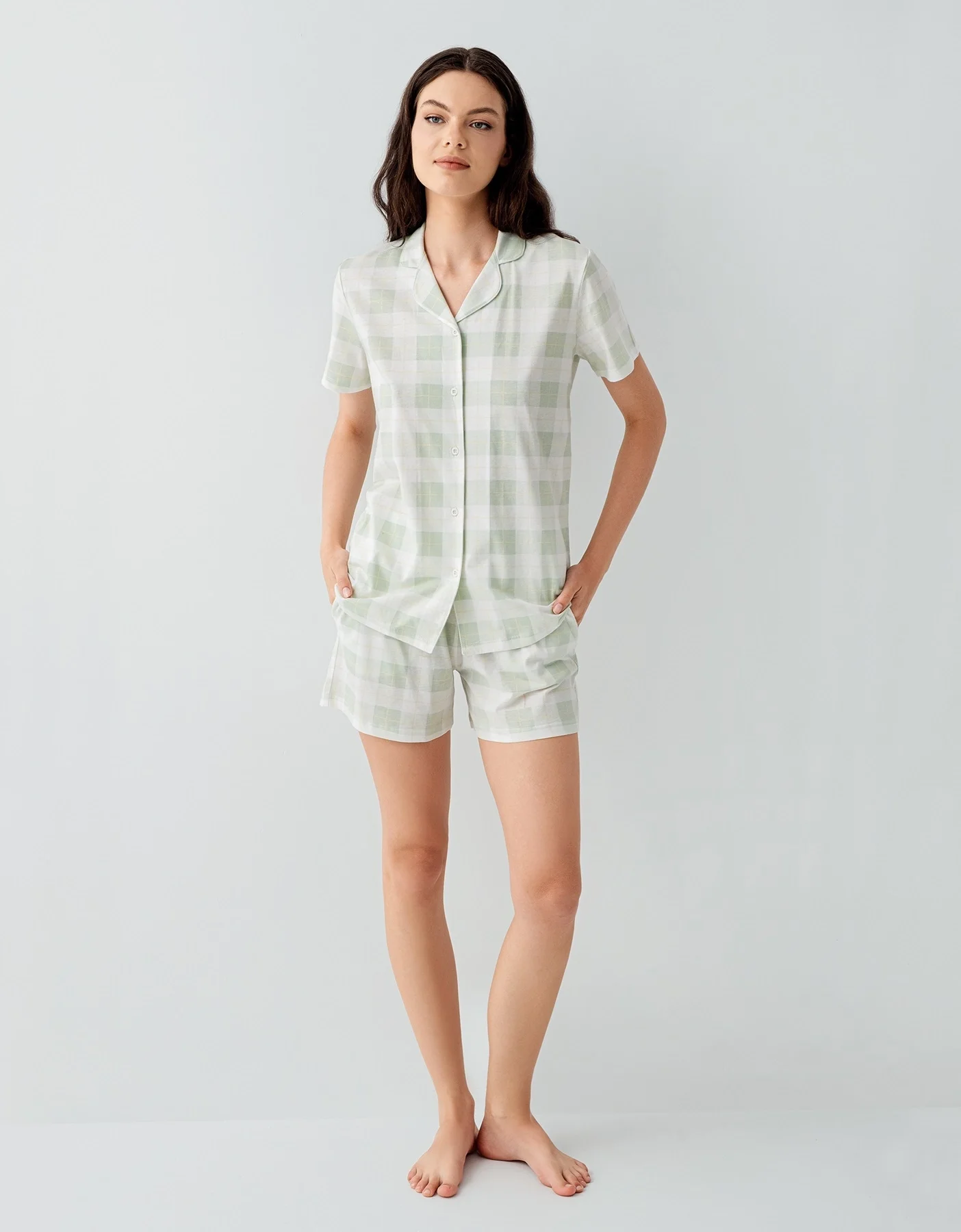 Arnetta 3578-S Kadın Gömlek Pijama Şort Takım görsel 2