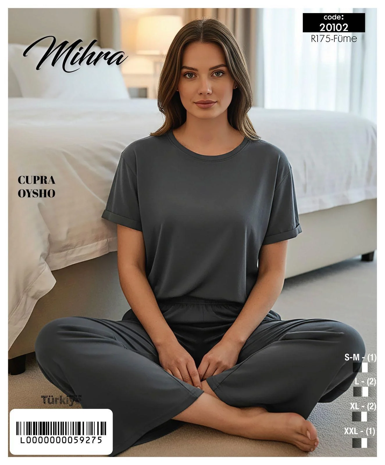 Mihra 20102 Kadın Oysho Kısa Kol Pijama Takımı