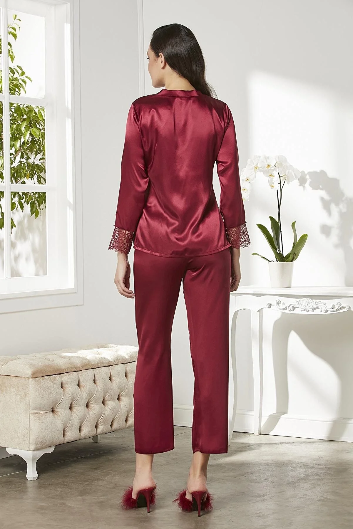 Pierre Cardin 6625 Kısa Gecelikli 6'lı İpek Set görsel 7