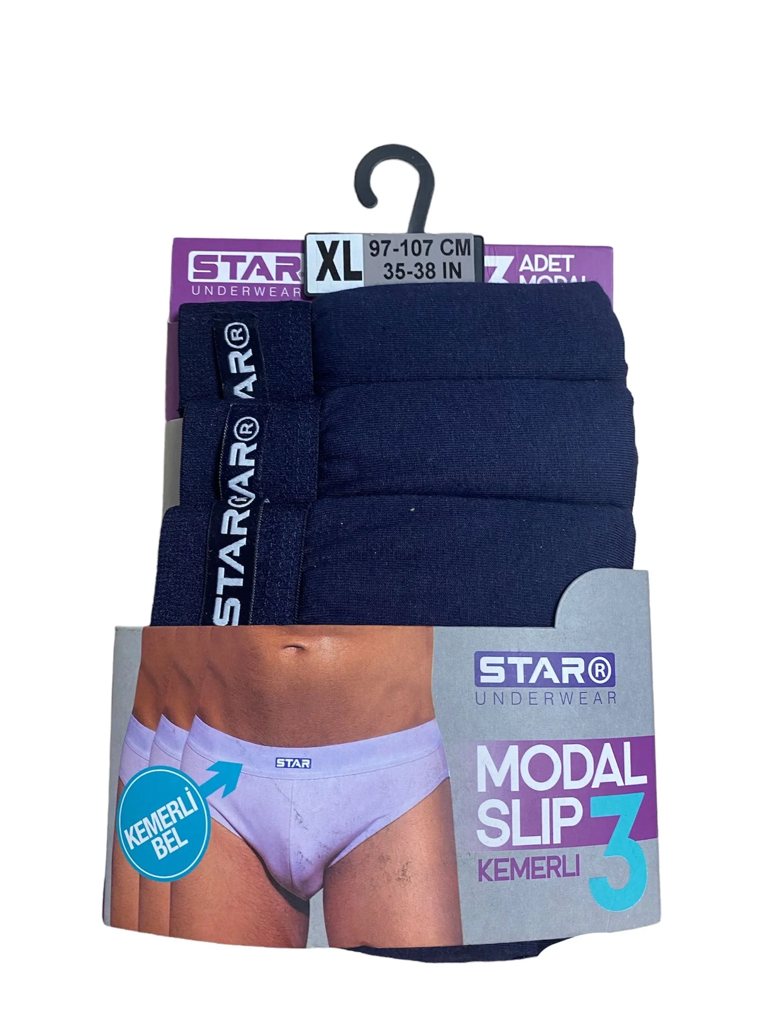 Star 109 Erkek 3'lü Modal Slip görsel 2