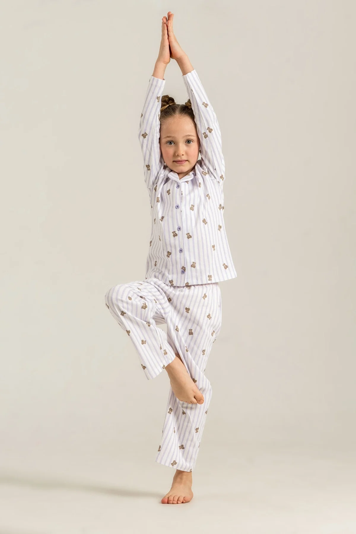 Rolypoly Rp3913-G Kız Çocuk Gömlek Pijama Takım
