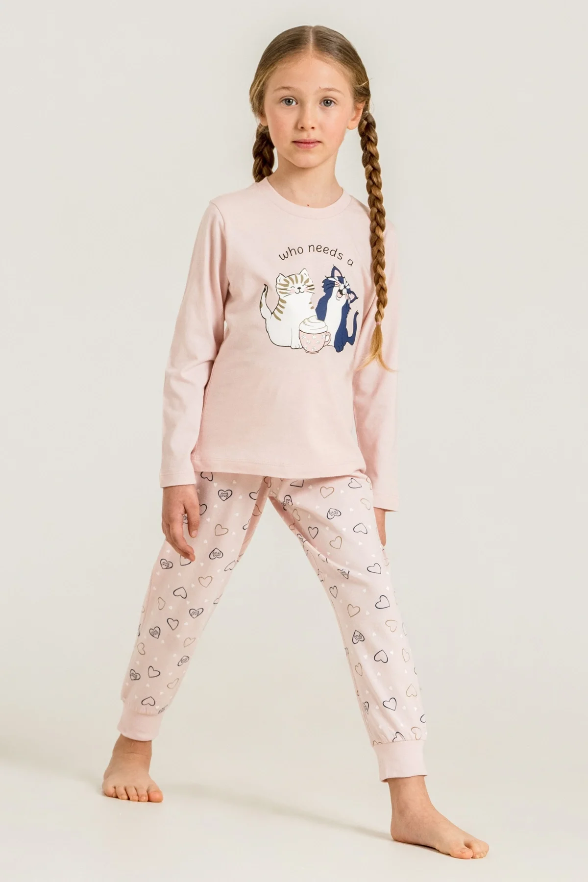 Rolypoly Rp3902-G Kız Çocuk Uzun Kol Pijama Takım