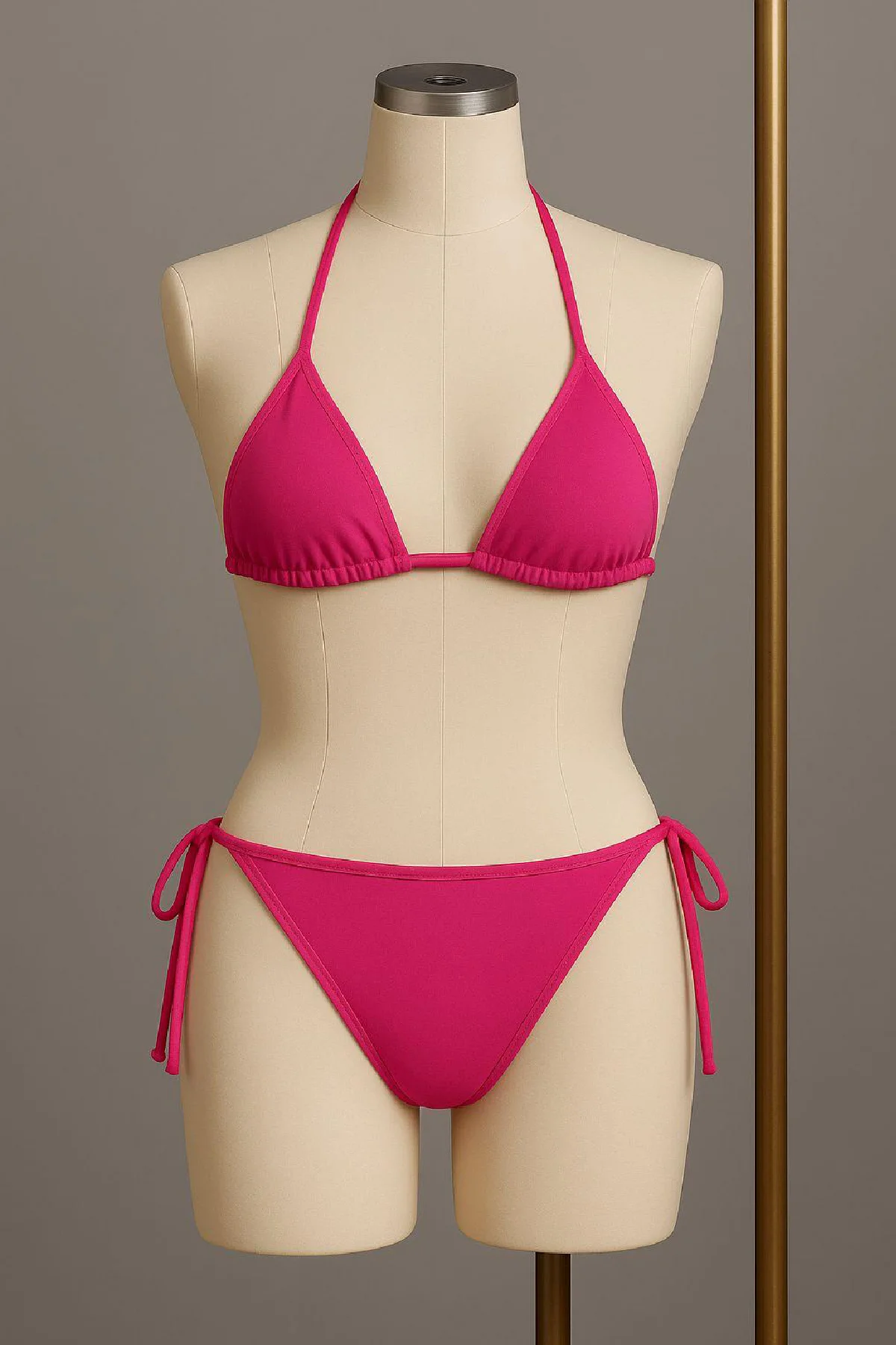 Kadın Fuşya Yandan Bağlamalı Bikini Mayo Takımı görsel 2