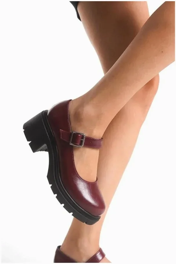 Kadın Rugan Loafer Kırışık Tokalı Ayakkabı Ayakkabı Tabanlı Yüksek Casual