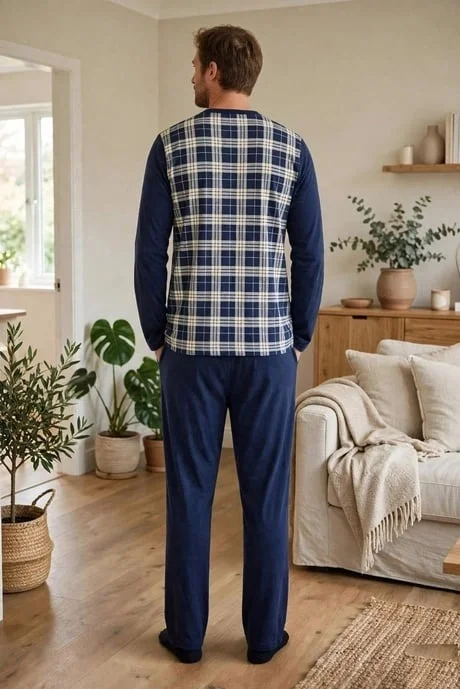 Çift Kaplan 8219 Erkek Uzun Kol Pijama Takımı görsel 3