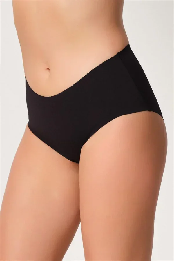 Siyah MI 2702 Lazer Kesim Toparlayıcı Mama Slip Korse görsel 3