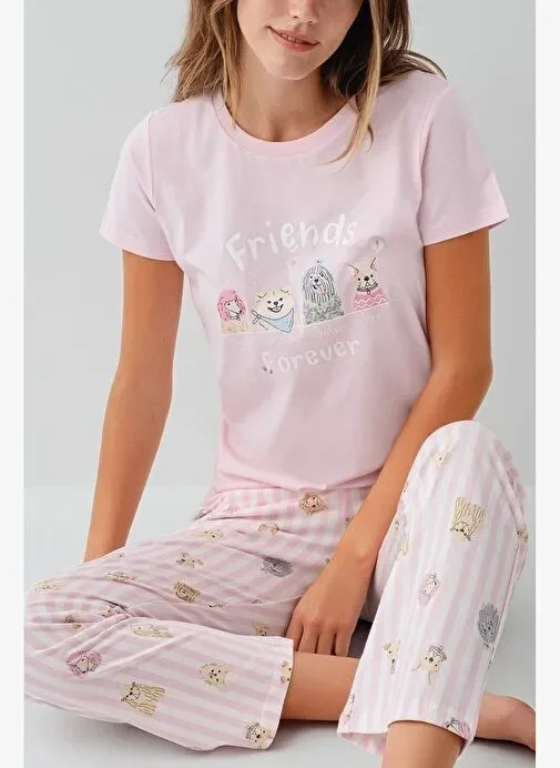 RolyPoly RP3810-S Kadın Kısa Kol Pijama Takımı görsel 2