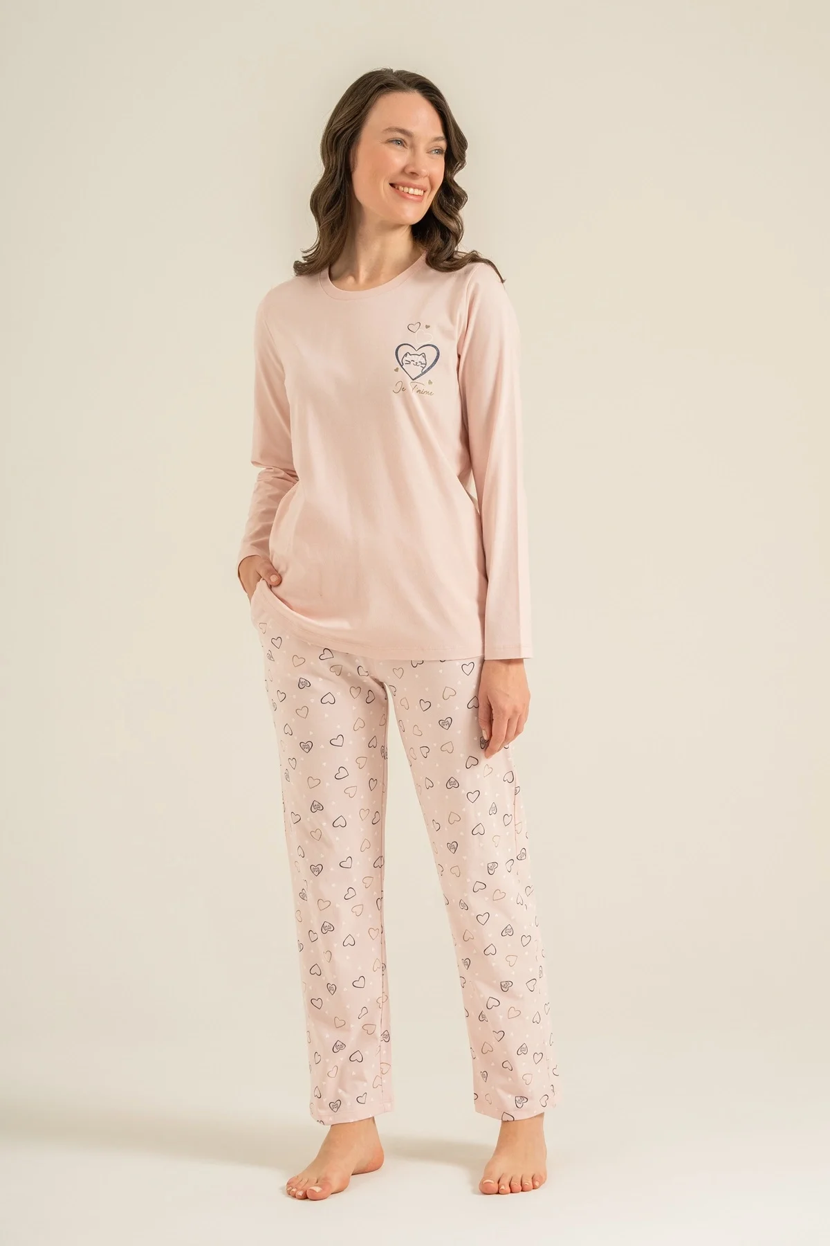 Rolypoly Rp3902-S Kadın Uzun Kol Pijama Takım görsel 2