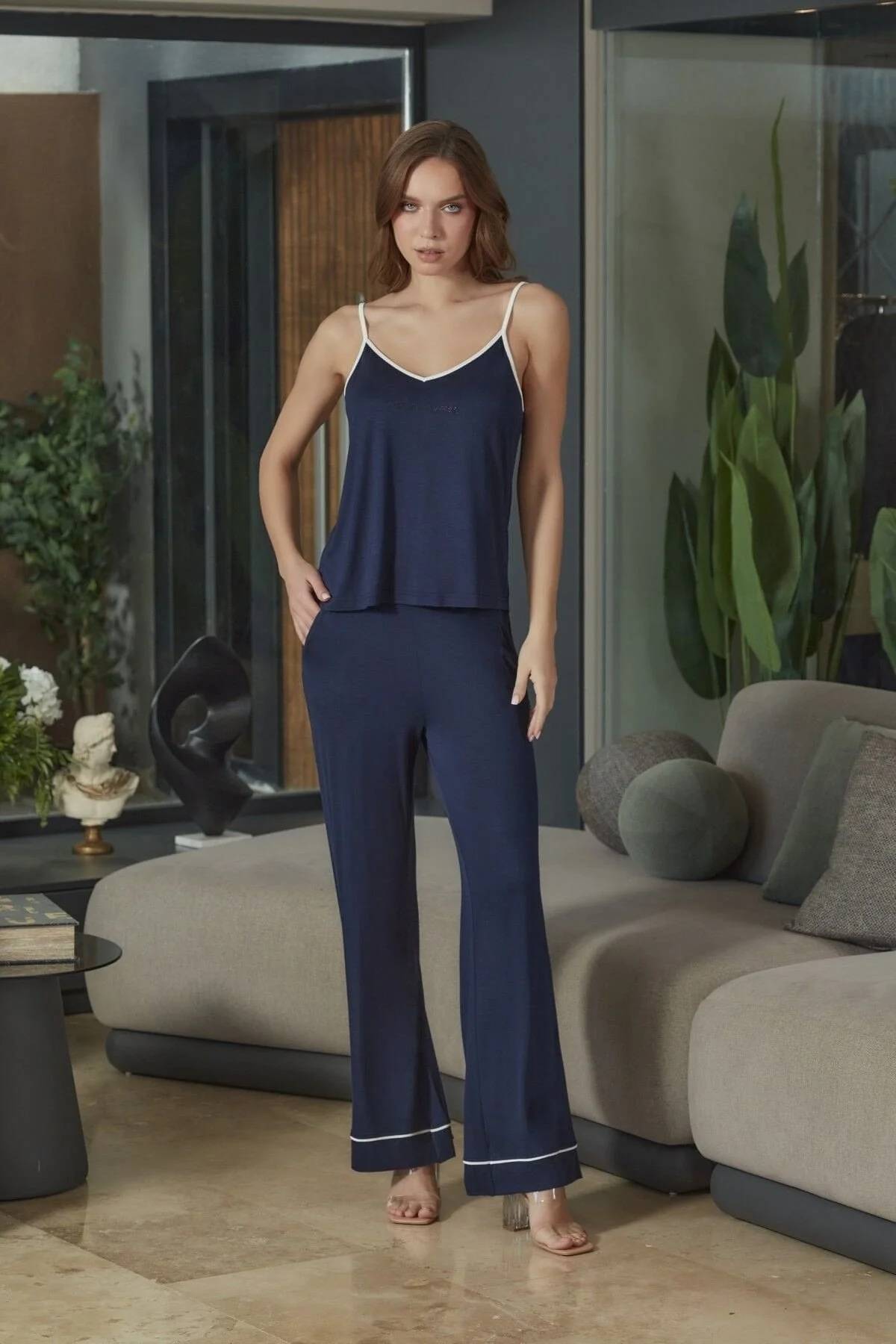Aqua 26577 Kadın İp Askılı Pijama Takım