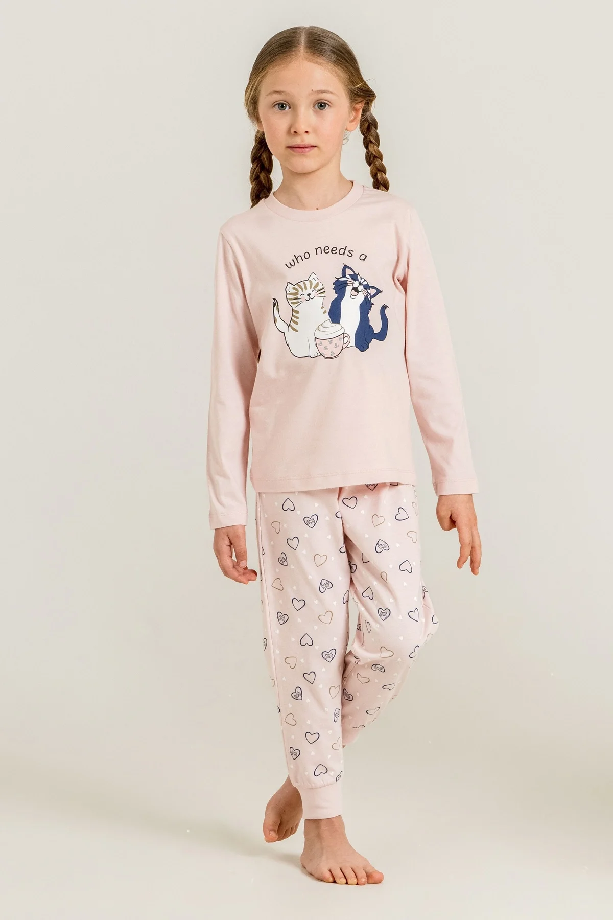 Rolypoly Rp3902-G Kız Çocuk Uzun Kol Pijama Takım görsel 6