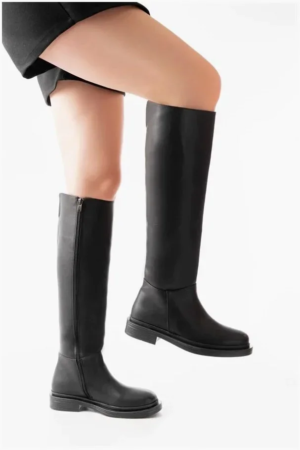 Kadın Destekli Kışlık Çizme Uzun Fermuarlı Dengeli görsel 4