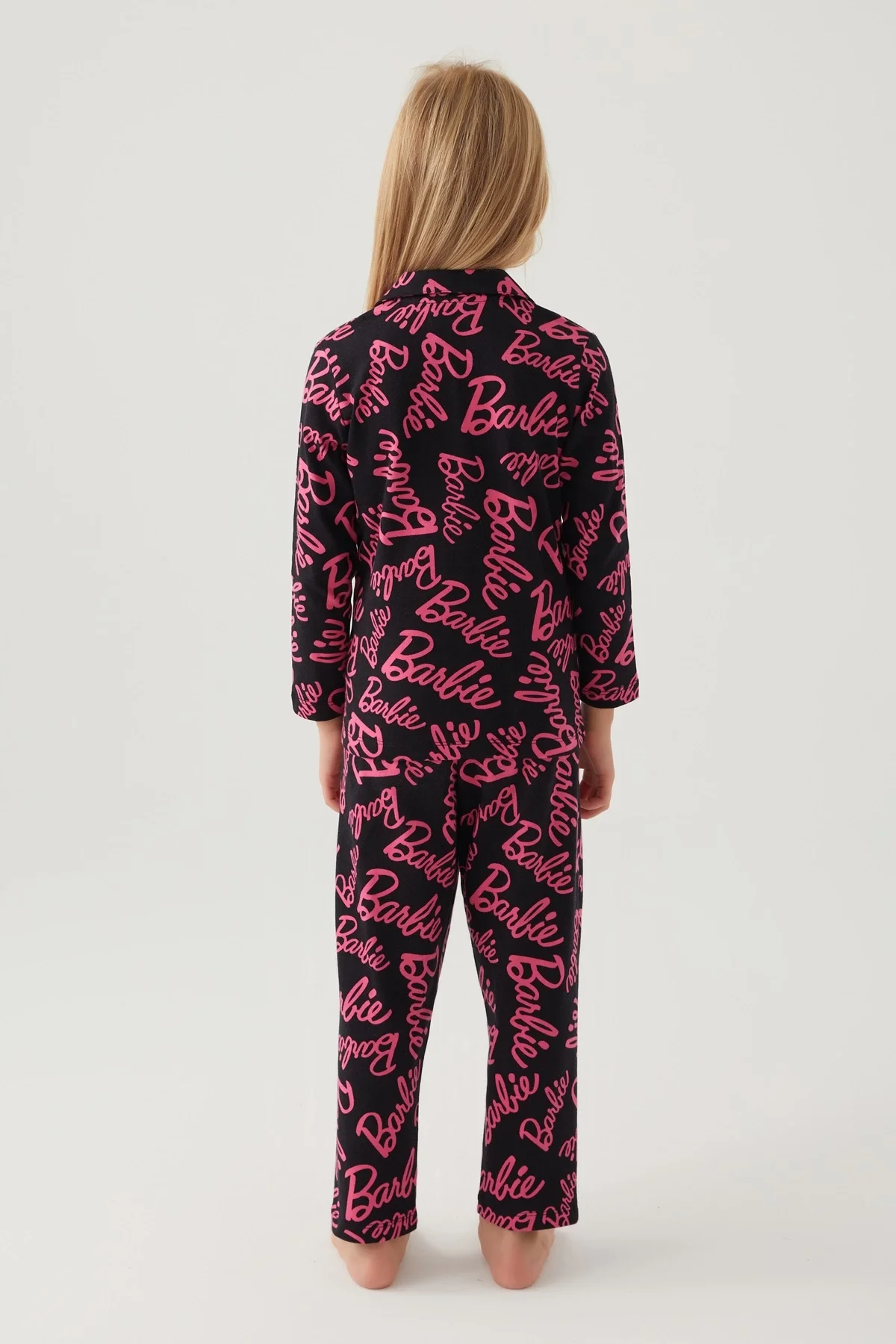 Barbie 1767-3 Kız Çocuk Gömlek Pijama Takımı görsel 5