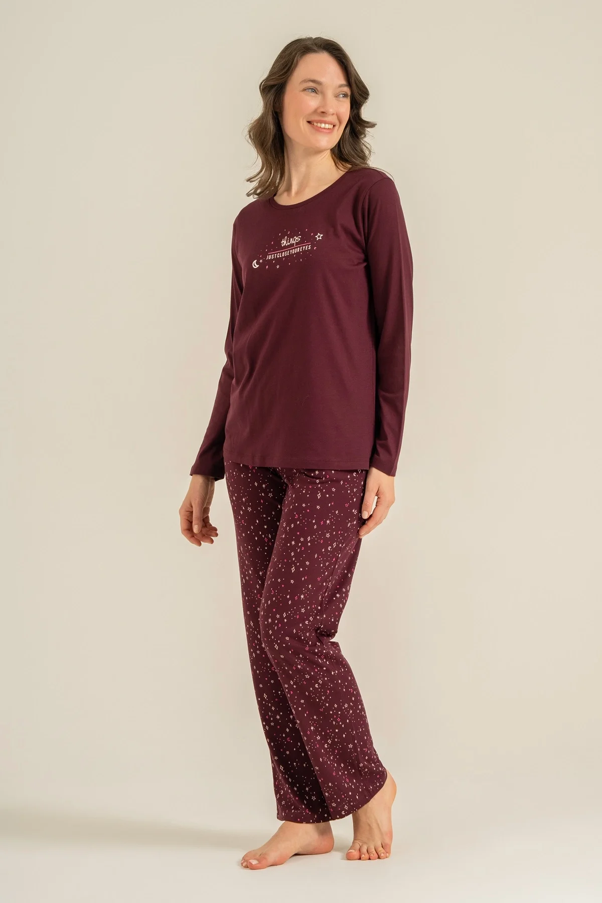Arnetta Ar3774-S Kadın Uzun Kollu Pijama Takım görsel 3
