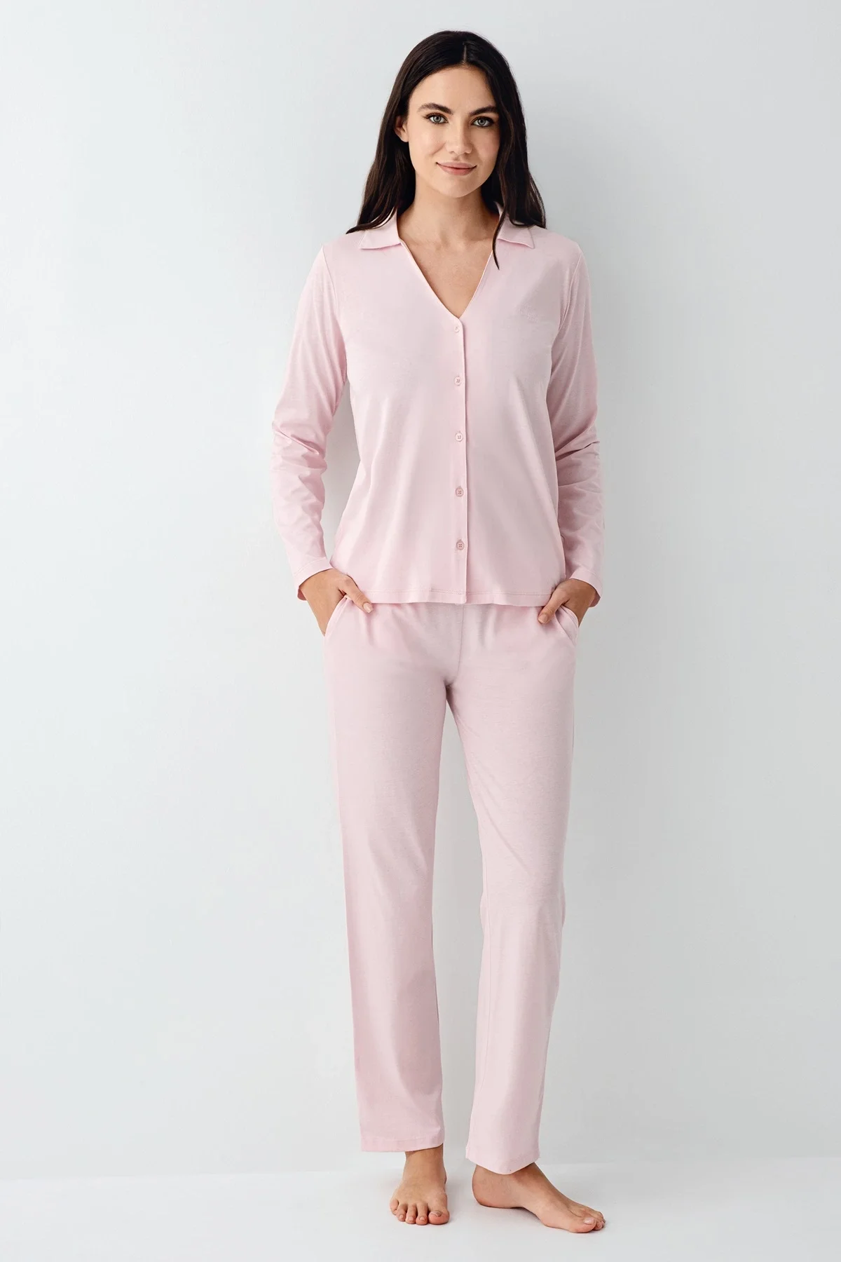 Pierre Cardin 9115-S Kadın Uzun Kol Pijama Takımı görsel 2
