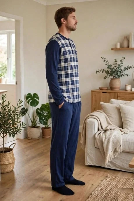 Çift Kaplan 8219 Erkek Uzun Kol Pijama Takımı görsel 2