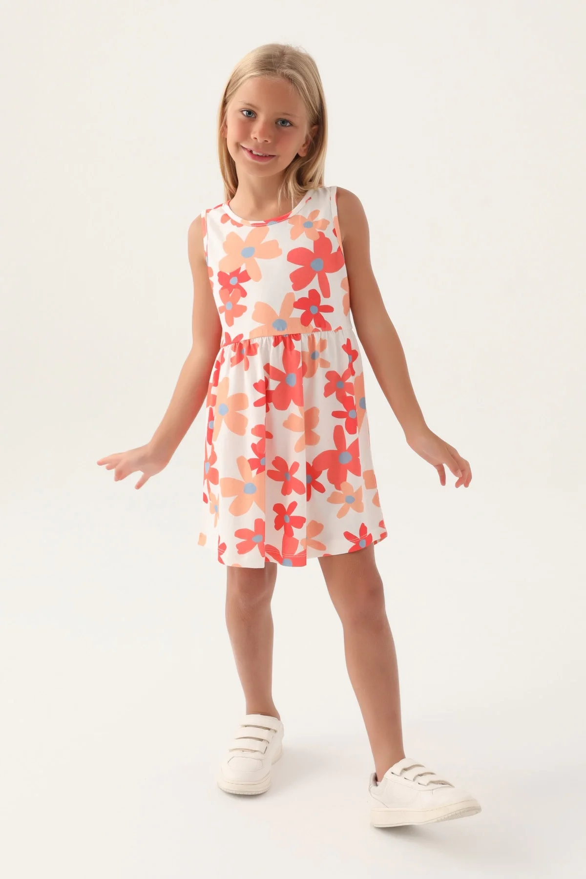 Roly Poly 3393-3 Kız Çocuk Çiçekli Elbise görsel 2
