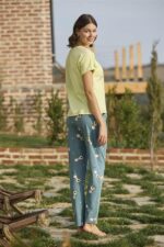 Desenli ve Baskılı “Yoga Sport” Pijama Takımı - Görsel 5