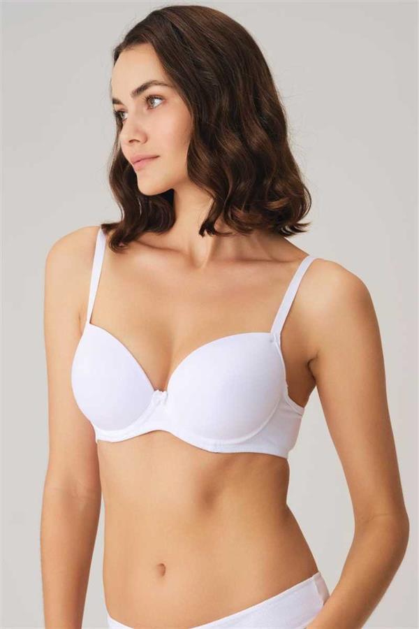 Kadin-Balenli-Desteksiz-Dolgusuz-Askilar-52f1 Balenli Desteksiz Dolgusuz Askıları Çıkabilen Günlük Klasik T-Shirt Sütyeni - Görsel 1