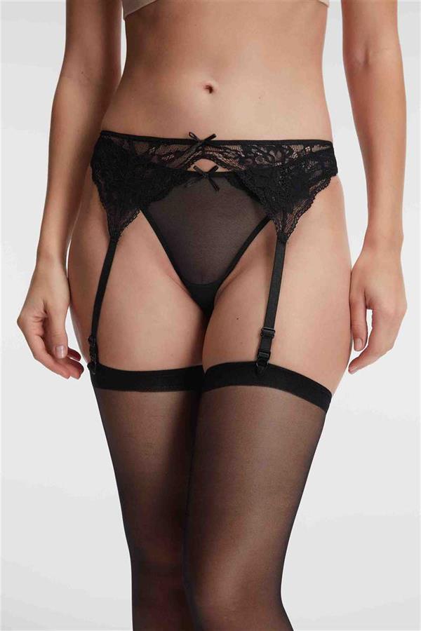 Kadin-Dantelli-Jartiyer-String-ve-Corap-e3ea Dantelli Jartiyer String ve Çorap 3’lü Takım - Görsel 1