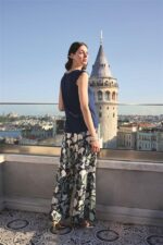 Yaprak Desenli ve Dantelli 3’lü Pijama Takımı - Görsel 7