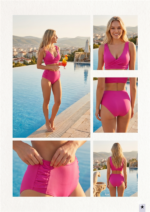 Closet Şık Tasarım Burgulu Hızlı Kuruyan Pembe Yüksek Bel Bikini Takımı - Görsel 4