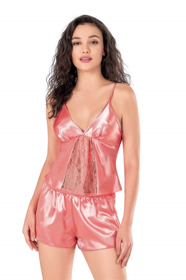 primoda-mercan-saten-babydoll-sort-takim-0e25 Mercan Saten Babydoll Şort Takımı - Görsel 1