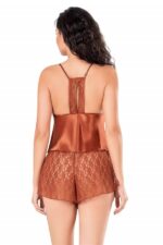 Tarçın Saten Babydoll Şort Takımı - Görsel 3